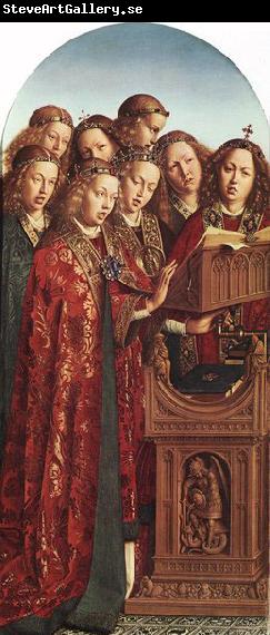 EYCK, Jan van The Ghent Altarpiece: Singing Angels